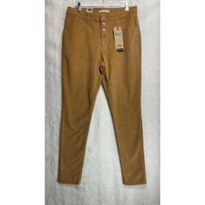 Levi’s Women’s 721 High Rise Skinny‎ Gold Yellow Corduroy Jeans Tan 14 Long NWT